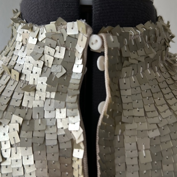 White House Black Market top gold sequined dressy formal size Medium sleeveless - Picture 3 of 9